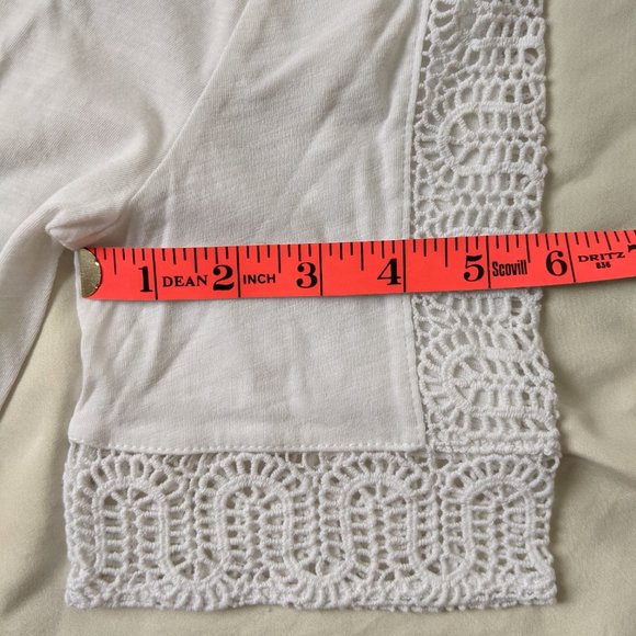 LOFT White Tee with Cotton Lace Details - Picture 10 of 10